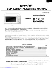 Sharp R-401FK Supplemental Manual