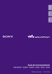 Sony NW-E005 - 2 GB Flash Digital Music Player Guía De Funcionamiento Manual