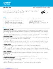 Sony Walkman NWZ-W273BLK Specifications
