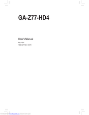 Gigabyte GA-Z77-HD4 User Manual