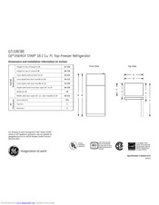 GE GTJ18CBESA Dimensions And Installation Information