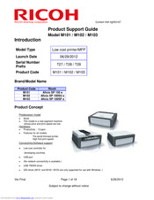 Ricoh Aficio SP 100SU e Product Support Manual