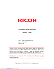 Ricoh Aficio C5501 series Manual