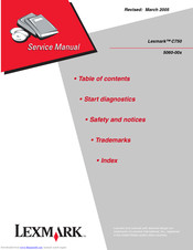 Lexmark 13P0195 - C 750dn Color Laser Printer Service Manual