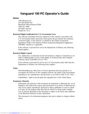 Motorola Vanguard 100 PC Operator's Manual