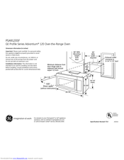 GE Profile Advantium PSA9120SFSS Dimension Manual