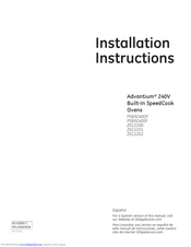 GE Advantium ZSC2202 Installation Instructions Manual