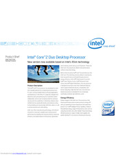 Intel CORE 2 DUO PROCESSOR E8000 - Product Brief
