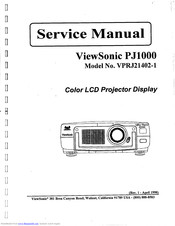 ViewSonic PJ1000 - LCD Projector Service Manual