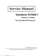 ViewSonic PJ755D - 2600 Lumens DLP Projector Service Manual