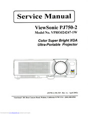ViewSonic PJ750-2 Service Manual
