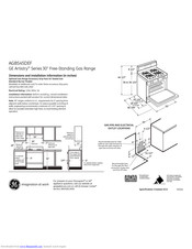 GE Artistry AGBS45DEFWS Dimensions And Installation Information