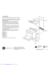 GE JB250RFSS Dimensions And Installation Information