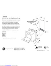 GE JB630RFSS Dimensions And Installation Information