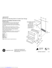 GE JB850SFSS Dimensions And Installation Information