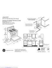 GE JGB620DEFBB Dimensions And Installation Information