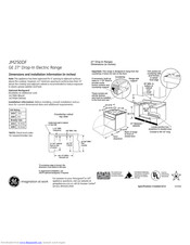 GE JM250DFBB Dimensions And Installation Information