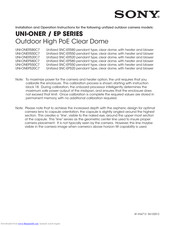 Sony UNIONEP580C7 Installation And Operation Instructions Manual