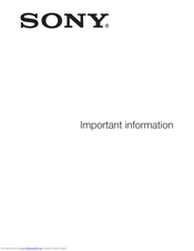 Sony SGP311U1/B Important Information Manual
