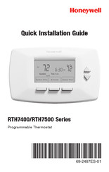 Honeywell YRTH7500D1009 - 5 Day Program Thermostat Quick Installation Manual