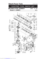 Hitachi H60MRV - 20 lb Demolition Hammer Parts List