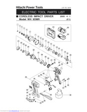 Hitachi WH9DMR - 9.6V Cordless Hex Impact Wrench 2 Piece Parts List