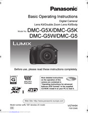Panasonic DMC-G5W Basic Operating Instructions Manual