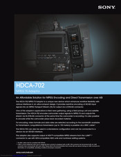 Sony HDCA-702 Specifications