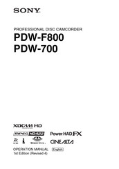 Sony XDCAM PDW-700 Operation Manual