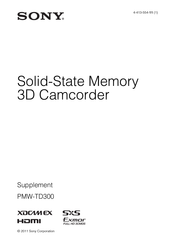 Sony PMW-TD300 Supplement Manual