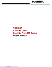 Toshiba Satellite Pro L510 Series User Manual