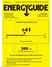 GE GTR10GBEWW Energy Manual