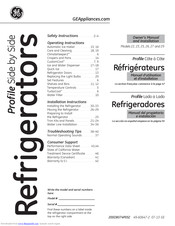 GE SIDE-BY-SIDE REFRIGERATOR 25 Use And Care Manual