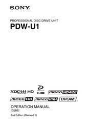 Sony XDCAM PDW-U1 Operation Manual
