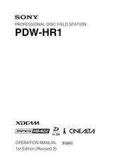 Sony XDCAM PDW-HR1 Operation Manual