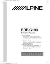 Alpine ERE-G190 Owner's Manual