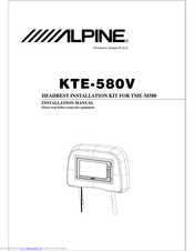 Alpine KTE-580V Installation Manual