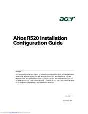 Acer Altos R520 Installation &  Configuration Manual