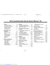 GMC 2013 Acadia/Acadia Denali Owner's Manual
