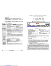Autostart AS-6850VTW-FM Quick Install Manual