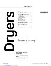 HOTPOINT Dryers Owner's Manual
