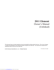 HONDA 2011 Element Owner's Manual