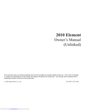 HONDA 2010 Element Owner's Manual