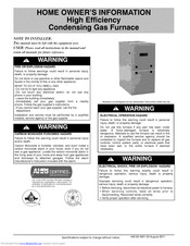 ICP GAS FURNACE Owner's Information