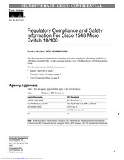 Cisco 1548 Regulatory Compliance And Safety Information Manual