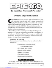 Audio Control EPIC-160 Owner's Manual