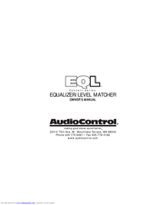 Audio Control EQL Owner's Manual