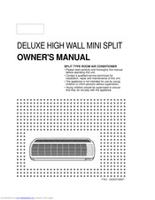 ICP DELUXE HIGH WALL MINI SPLIT Ower's Manual