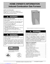 ICP Induced Combustion Gas Furnace Owner's Information
