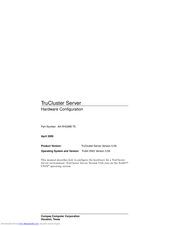 Compaq TruCluster Server AA-RHGWB-TE Manual